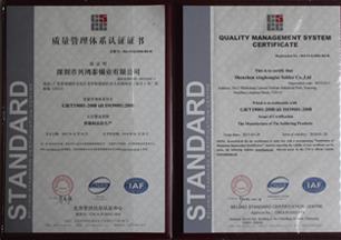 质量管理体系认证证书